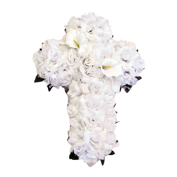 Pure White Cross Silk Flower (CC91)
