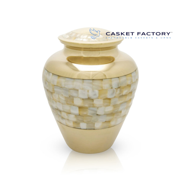 Mother of Pearl Brass Urn (SH147)