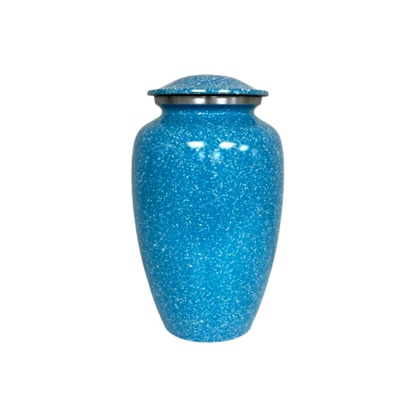 Caribbean Blue Metal Urn (SH158)