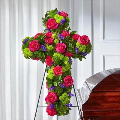 Tribute Cross (SH94) Toronto Flower Outlet, Buy Funeral Flowers Online
