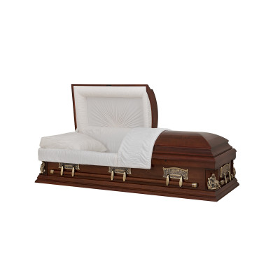 Canadian Cherry Wood Pieta Casket (CH118) Toronto Wood Casket Store