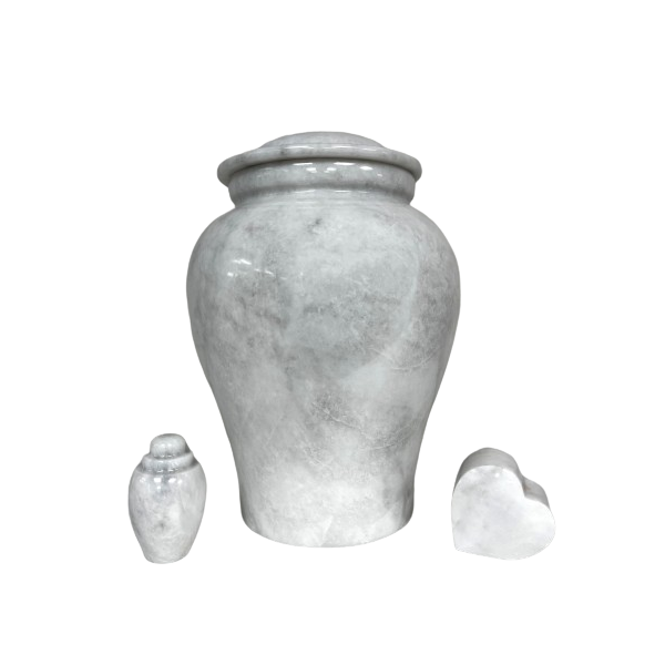 Aspen White Marble Urn (SU147)