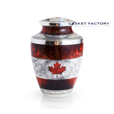 Canadian Flag Metal Urn (SH108) | Casket Factory | Wooden and Steel...