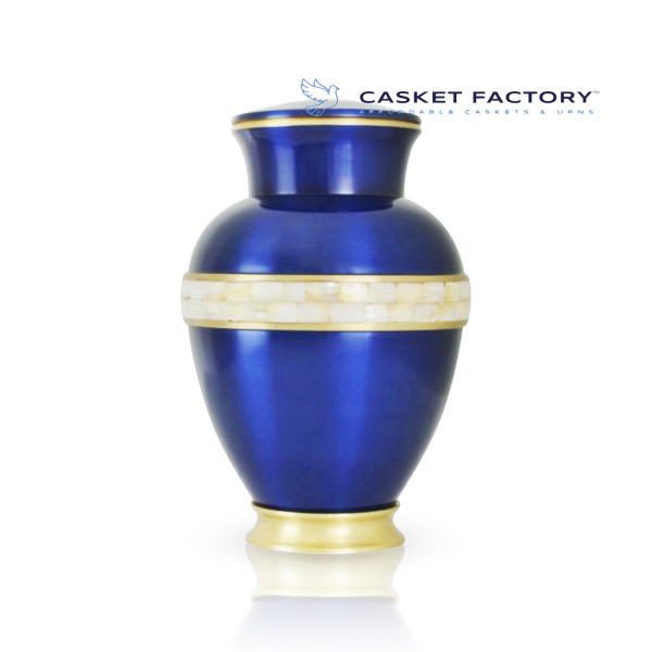 Blue Pearl Brass Urn (SH151)