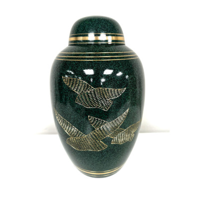 Emerald Flying Doves Brass Urn (SH160) | Casket Factory | Wooden an...