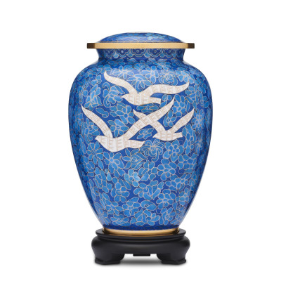 Dove in the Sky Cloisonne Urn (CU88) | Casket Factory | Wooden and ...
