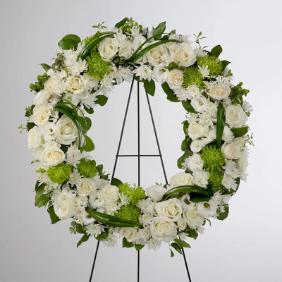 Divine White Wreath (SW88) | Casket Factory | Wooden and Steel Caskets